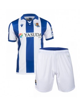 Real Sociedad Replika Hemmakläder Barn 2024-25 Kortärmad (+ byxor)
